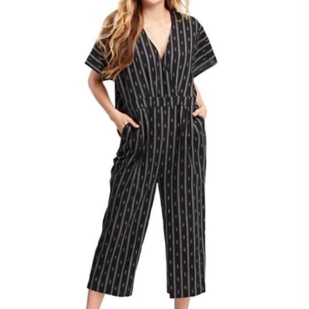 Black Striped Women's Jumpsuit